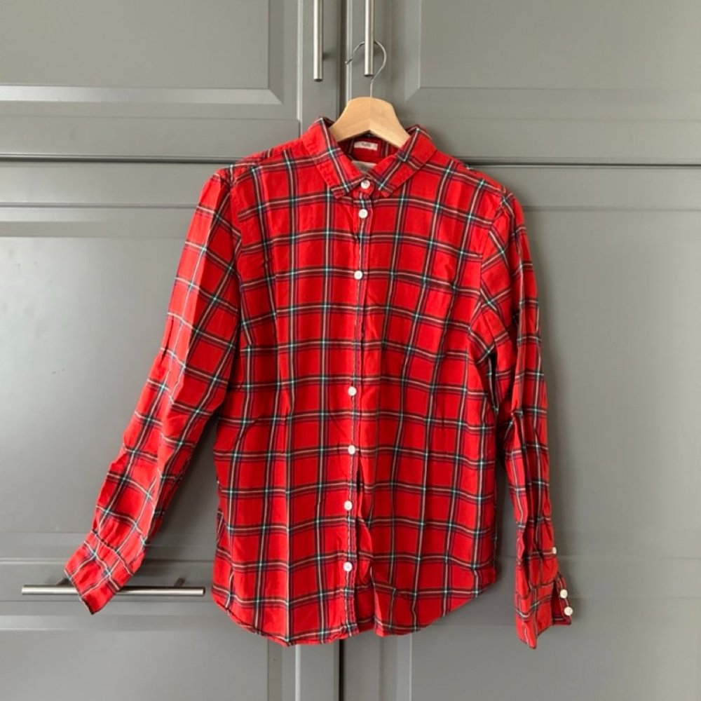 J. Crew plaid boyfriend flannel